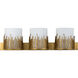Sawgrass 3 Light 24 inch Gold Bath Light Wall Light in Gold Leaf with Antique